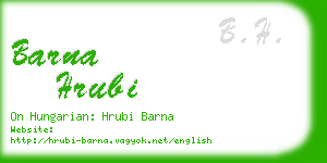 barna hrubi business card